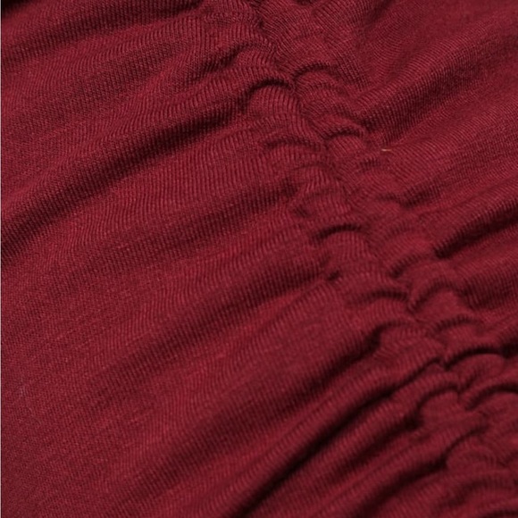 Lulu's Burgundy Asymmetrical Ruched One-Shoulder Dress - Picture 5 of 9